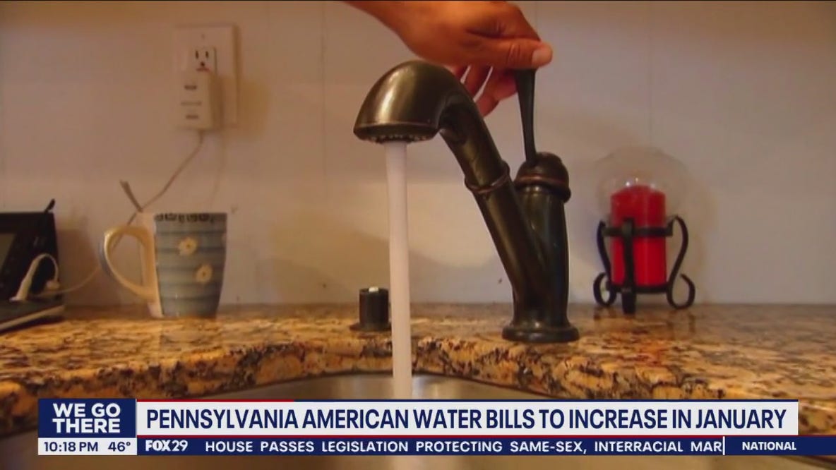Pennsylvania water company to raise monthly utility bills by nearly $40 starting in January